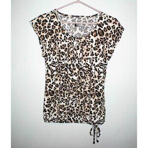 Leopard Print Short Sleeve Women's Top